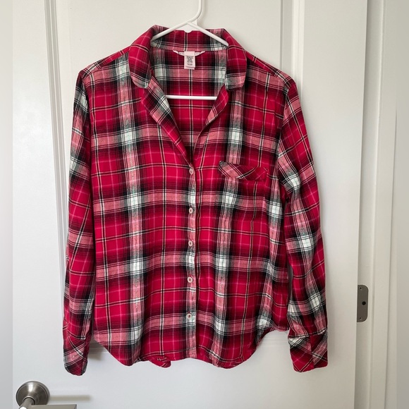 Victorias’s Secret 2pc Plaid Pajama Set Long Sleeve Button Down and Pants - Picture 2 of 15